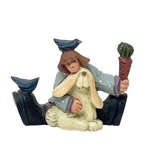 Vintage Williraye Studio Lady Sitting Dog Birds Figurine Collectible 1999 WW2743